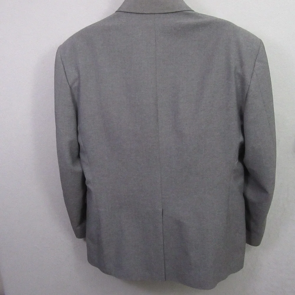 David Taylor Blazer Light Gray Gold Button Mens 46R Wool Blend Single Vent